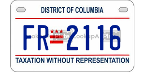 FR2116  license plate in DC