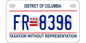 FR8396  license plate in DC