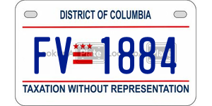 FV1884 license plate in District of Columbia