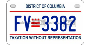 FV3382  license plate in DC