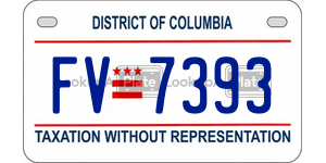 FV7393  license plate in DC