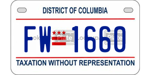 FW1660  license plate in DC