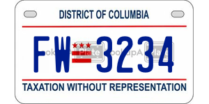 FW3234  license plate in DC