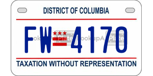 FW4170  license plate in DC