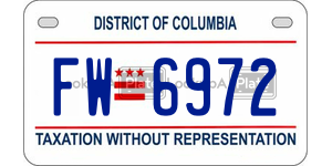 FW6972  license plate in DC