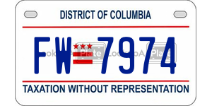 FW7974  license plate in DC