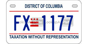 FX1177  license plate in DC