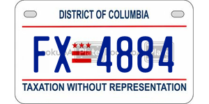 FX4884  license plate in DC