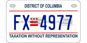 FX4977  license plate in DC