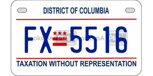 FX5516  license plate in DC