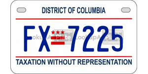 FX7225  license plate in DC