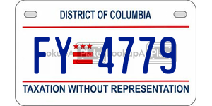 FY4779  license plate in DC