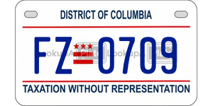 FZ0709  license plate in DC