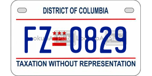 FZ0829  license plate in DC