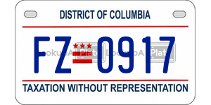 FZ0917  license plate in DC