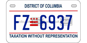 FZ6937  license plate in DC
