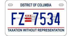 FZ7534  license plate in DC