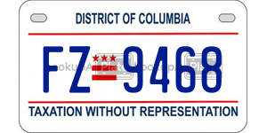 FZ9468  license plate in DC