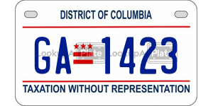 GA1423  license plate in DC