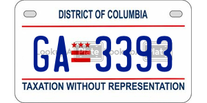 GA3393  license plate in DC
