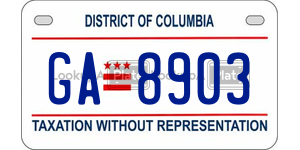 GA8903  license plate in DC