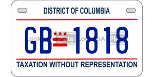 GB1818  license plate in DC