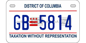 GB5814  license plate in DC