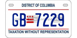 GB7229  license plate in DC