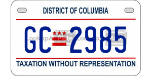 GC2985  license plate in DC