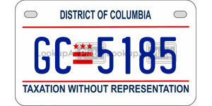 GC5185  license plate in DC