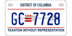 GC7728  license plate in DC