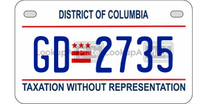 GD2735  license plate in DC