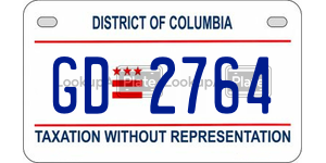 GD2764  license plate in DC