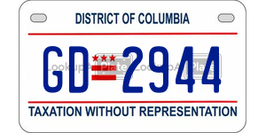 GD2944  license plate in DC