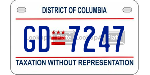 GD7247  license plate in DC