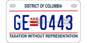GE0443  license plate in DC