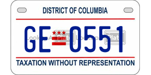 GE0551  license plate in DC