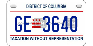 GE3640  license plate in DC
