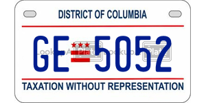GE5052  license plate in DC