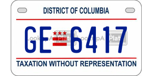 GE6417  license plate in DC