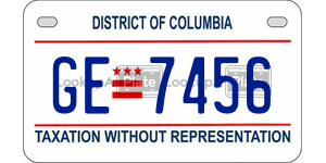 GE7456  license plate in DC