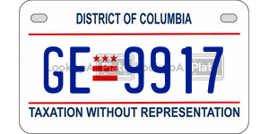 GE9917  license plate in DC