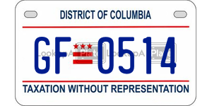 GF0514  license plate in DC