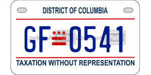 GF0541  license plate in DC