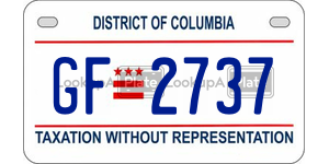 GF2737  license plate in DC