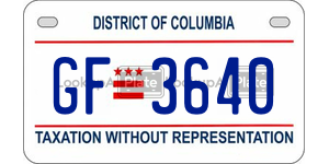 GF3640  license plate in DC
