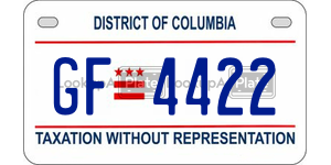 GF4422  license plate in DC