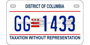 GG1433  license plate in DC