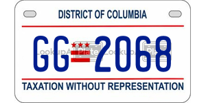 GG2068  license plate in DC