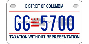 GG5700  license plate in DC